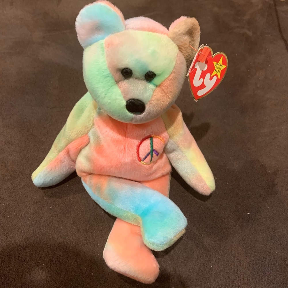 Peace Bear Beanie Baby